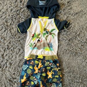 Disney blue jungle book Rashguard Swim Set
